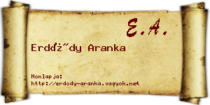 Erdődy Aranka névjegykártya